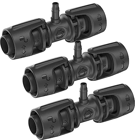 Bewässerung Zubehör für das Gardena Micro-Drip-System 4,6 mm & 13mm Reduzier- T-Stück Verteiler Schlauch Adapter (3X Reduzier/T-Stück 13mm auf 4,6mm)