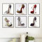 Poster Malerei Mode High Heels Schuhe Mädchen Zimmer Make-Up Leinwand Kunstdrucke Schönheitssalon Wandbild Für Heimtextilien-30x30cm Kein Rahmen