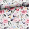 Herz Stoffe –sterreich 0,5 m French Terry Stoff mit Rosen, Zuschnitt, Rosentraum