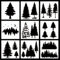 9 Stück Kiefern Schablonen, Weihnachtsbaum Malen Vorlagen, Wiederverwendbare Zeichnen Schablonen, für Weihnachtsbaum Schablone, Bäume Kunst Malerei (Weiß)