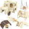 YYWEi Hamster Spielzeug 6 Stück Hamster Kauspielzeug Spielzeug für Hamster aus Holz Brücke Wippe Schaukel Trainingspielzeug für Meerschweinchen Chinchillas Rennmäuse