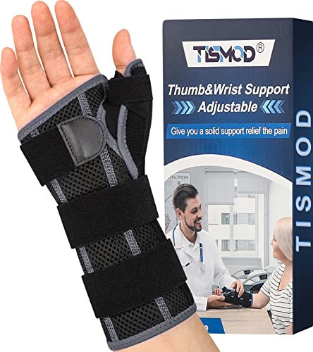TISMOD Verstellbare Handgelenkstütze mit Daumen Schiene,Handgelenk Bandagen,Handgelenkschiene Bandage Handgelenk Rechte Linke für Sehnenscheidenentzündung,Verstauchung,Karpaltunnel,Sportschutz