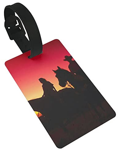Texas Cowboy niedliche, einzigartige, dicke PVC-Kofferanhänger, mit Armband, für Damen und Herren, Reisetasche
