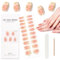 EBANKU Semi-Cured Gel Nail Strips, Gel Nail Strips Long Lasting Waterproof Real Nail Polish Strips Wraps Stickers with Cuticle Stick, Nail File, Nail Wipes & Sealing(UV/LED Lamp Required)