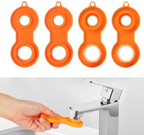 aghoer 4 Stücke Mischdüsenschlüssel, Werkzeug zum Entfernen von Wasserhahnbelüftern aus Kunststoff, Montageschlüssel, M20, M22, M24 y M28