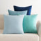 EMEMA Samt Kissenbezug 50x50 cm Kissenhülle Kopfkissenbezug Dekorative Dekokissen 4er Set Couchkissen Deko Deko Sofakissenbezug für Wohnzimmer Schlafzimmer Büro Blau Serie