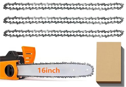 Confezione da 3 catene per motosega per barra da 40 cm, 57 maglie, calibro 3/8 LP 0,1 cm, catena di ricambio adatta per Titan, Black & Decker, Einhell, Ryobi, Oregon e altri (91PJ057X) e altre