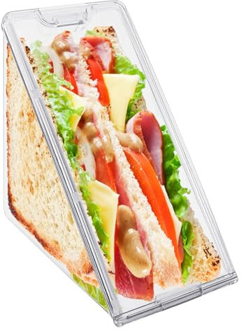 Viceda Triangle Sandwich Container, Reusable and Washable Sandwich Boxes with Secure Lids, Clear Plastic Sandwich Containers, for Portable and Eco-Friendly On-the-Go Breakfast or Lunch