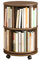 Bücherregal aus Holz mit 360° drehbarem Bücherturm, bodenstehend, Aufbewahrungs-Organizer mit Rädern, für Zuhause, Büro, Display
