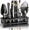 BARE BARREL® Kit per la preparazione di cocktail, kit da barista da 16 pezzi, shaker per cocktail, espositore in bambù e 35 biglietti di ricette, set regalo per cocktail mixology (shaker Boston da 800