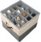 SYEXDZON Organizer per Scarpe per 16 Paia, Grande Scatola per Scarpe Contenitore con Scomparti Regolabili, Pieghevole Risparmio Spazio Scatole per Scarpe (Beige-grigio)