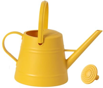 predolo 3.8 L Gießkanne, dekorative Gartengeräte, Langer Mund, gebogener Griff, mattiert, große Kapazität, tragbares Gefäß für Rasen, Innenterrasse, Büro, Gelb