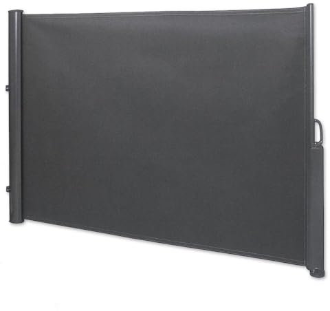 Blumixx Seitenmarkise ausziehbar Markise 1,6 x 3 m, Seiten-Markise, Seitenrollo mit Wandhalterung, Sichtschutz, Windschutz für Terrasse, Garten & Balkon Wasserabweisend, UV-Beständigkeit, Anthrazit