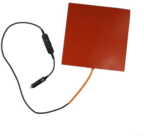 Silikon-Heizkissen 12 V 100 W für Lebensmittel-Lieferbeutel, gleichmäßige Wärmeverteilung, thermostatgesteuert 65 °C, tragbares abnehmbares Kabel, 28 x 28 cm
