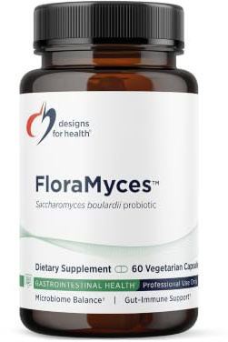 Designs for Health FloraMyces 500mg, 60 Capsules | Saccharomyces Boulardii, Shelf-Stable Beneficial Yeast, Dairy-Free, Vegan