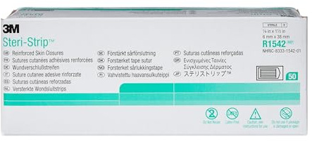 3M™ Steri-Strip™ Reinforced Adhesive Skin Closures, R1542, 1/4 in x 1-1/2 in, 50 Bag/Carton, 4 Carton/Case