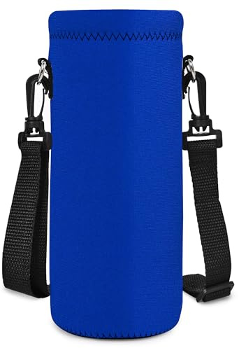 AUPET Water Bottle Carrier, Insulated Neoprene Water Bottle Holder Bag Case Pouch Cover 1000 ml or 750 ml, Adjustable Shoulder Strap, Great for Stainless Steel and Plastic Bottles