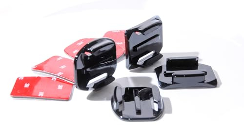 PROtastic 2X Plats + 2X Supports Courbes + 4X 3M adhésif pour Casque Compatible avec Les Supports d'action pour caméras Gopro et SJCAM