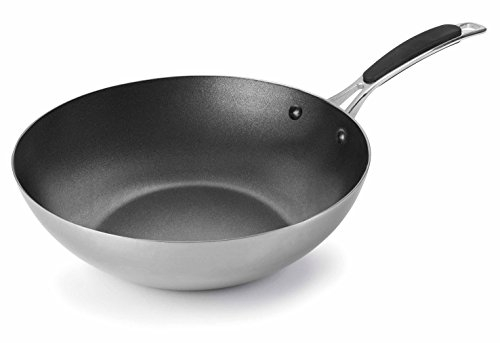 LACOR 53829 Wok trimétal Anti adhésif Acier Inoxydable Gris 28 cm