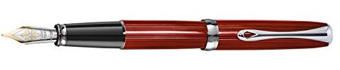 DIPLOMAT - Füllhalter Excellence A2 Skyline rot 14 kt - Schick und elegant - Lange Lebensdauer - Funkelndes Rot - 5 Jahre Garantie
