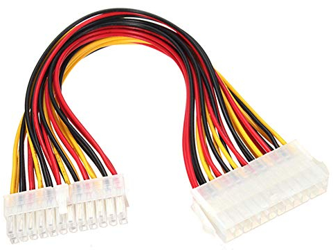 Aukson R28 24-Pin ATX Netzteil Verlängerungskabel – 30 cm Stromkabel für PC Mainboard/Motherboard, Stecker auf Buchse