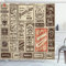 ABAKUHAUS Duschvorhang, Alte Werbung packen, mit 12 Ringe Set Stielvoll Modern, 175x200 cm, Creme Braun Orange