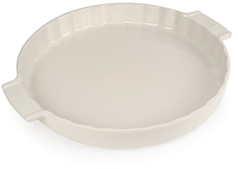 PEUGEOT - Runde Tarteform aus Keramik - 33 cm x 28 cm x 5,4 cm - Fassungsvermögen: 2,2 L - 10 Jahre Garantie - Ecru