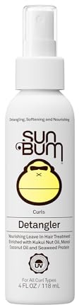 Sun Bum Curls & Waves Detangler | Vegan and Cruelty Free Moisturizing Hair Treatment for Wavy and Curly Hair | 4 oz
