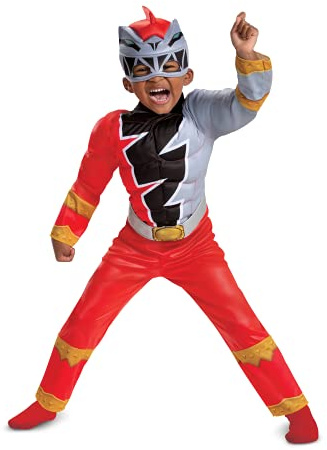 Disguise Offizielles Power Rangers Kostüm Kinder Rot Kleinkind, Karneval Kostüm Kleinkinder Ranger Faschingskostum Geburstag Superhelden Kostum fur Kleinkind Jungen Powerrangerskostüm