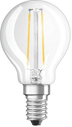 OSRAM Dimmbare Filament LED Lampe mit E14 Sockel, Warmweiss (2700K), Tropfenform, 2.8W, Ersatz für 25W-Glühbirne, klar, LED Retrofit CLASSIC P DIM