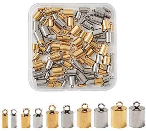 Craftdady Einkleben Stil Halskette Crimp Endkappen 5 Größen Ketten Verschluß Schleifenende Endhülse Hülsen Kappe Für Bänder, Schnur, Schmuck