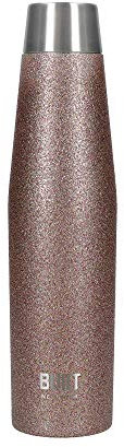 BUILT Apex - Bouteille Isotherme avec Bouchon Hermétique, 100% Réutilisable, Sans BPA, Gourde en Acier Inoxydable 18/10, 540 ml, Rose Gold Pailleté