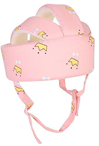 Casque de Sécurité Bébé Bonnet Protéger la Tête Casque de Protection Enfant Garçon Fille Chapeau de Sécurité en Coton Anti-chute Anti-collision Réglable Casquette Protection 0 à 5 Ans
