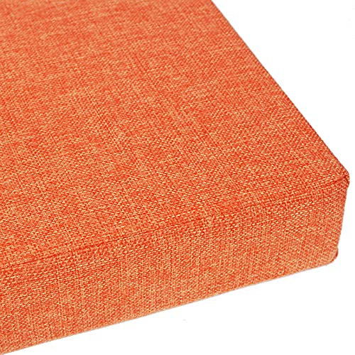 Sitzkissen für 2- und 3-Sitzer-Bank, mit 35D-Schaumstoff mit hoher Dichte, für Garten, Terrasse, Innen- und Außenbereich, Möbel (orange, 140 x 40 x 5 cm)