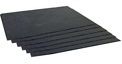 Pack de 6 bandejas de pizarra de 40 x 30 cm, ideal para servir comida de manera elegante, plato para alimentación, degustación, tabla embutidos, plato hostelería, bandeja rústica (40 x 30 cm)