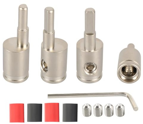 Amp Input Reducer 4 Gauge to 8 Gauge Wire Reducer Power/Ground GA adapters Nickel Plated Brass 4PCS