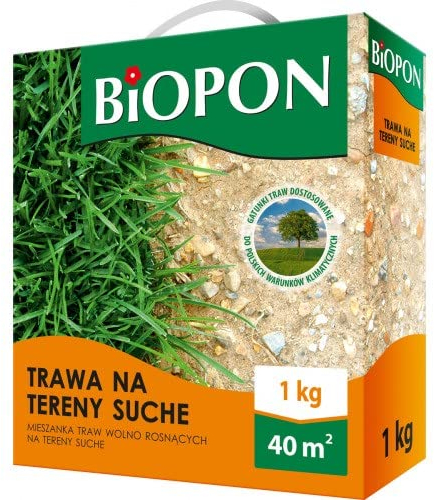 Biopon Rasensamen Dürreresistenter 1 kg - Grassamen Resistent gegen Starke Sonne - 1 kg Samen für 40 m² - Effizientes Rasensaat für Schönen Garten