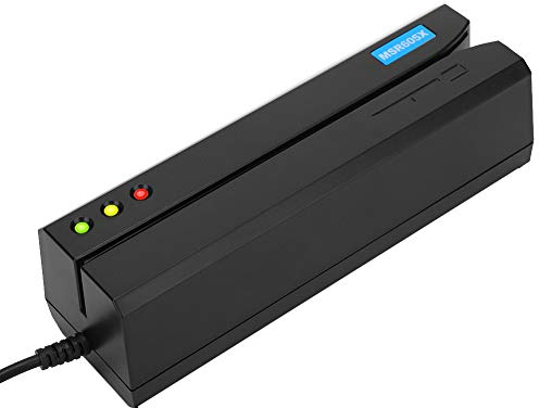 Pongnas Magnetstreifen-Kartenleser, Magnetstreifenschreiber 3 Spuren, LED-Anzeige (MSR605X)