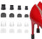 SooGree High Heel Cap Protectors & Heel Repair Caps Covers for High Heel Shoes Women,Anti-Rutsch and Protecting from Bricks, Black+White, 8 Pairs U Type