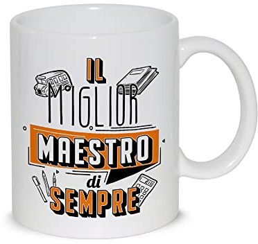 thedifferent Tazza Colazione Latte thè Mug Relax con grafica - Il miglior Maestro di sempre - idea regalo Compleanno Natale Amico Papà Nonno Fratello Zio
