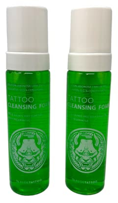 2x ALOE Green Soap Cleansing Foam 220ml - Grüne Seife Reinigungsschaum - TATTOO abwischen/reinigen - INKgrafiX® Deutschland - PROFI STUDIO - IG60402 - vegan