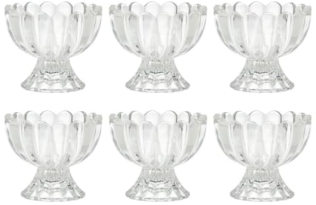 6 Pièces 100Ml Coupes À Dessert En Verre Transparent - Idéal Pour Crème Glacée, Pudding, Fruits, Réutilisables Et Élégantes