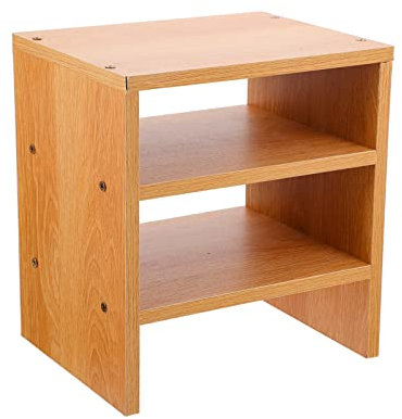 HOMSFOU 1stk Monitorständer Monitorregal Aus Holz 2-stufiger Rack-Organizer Desktop-Buch-Organizer Schreibtisch-bücherregal Aus Holz Zweistöckiges Regal Gestell Aus Holz Büro Hölzern