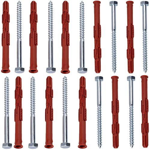 AERZETIX - C65002 - Lot de 10 Chevilles 10x120 mm pour Briques Creuses/béton cellulaire + 10 vis Ø7x120 à tête hexagonale - en Nylon/métal - monomur Outil Fixation matériaux Creux travaux perçage