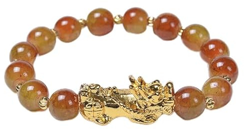 Musihy Rotes Perlenarmband, Beads Armband Pixiu-Armband Perlenarmband Herren 10MM Perlenarmband Herren 10MM