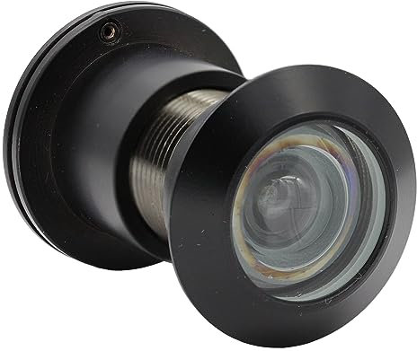 Guangstar Sicherheits-Einwege-Haustürspion mit 220-Grad-Winkel, robuster Türspion aus Messing mit Sichtschutzabdeckung, Schwarz, 1 Stück