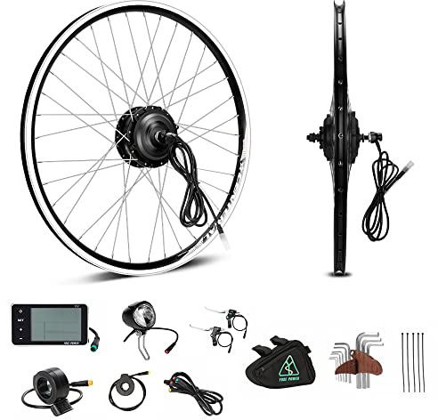 20'' / 24'' / 26'' / 27.5'' / 28'' ebike 36V250W conversion kit Front Wheel | Brushless Motor with LCD Display Black for Electric Bicycle