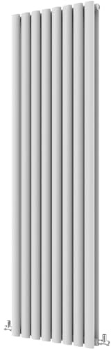 Radbliss Oval Column Vertical Radiator 1800x472mm White Double Central Heating Upright Tall Designer RAD