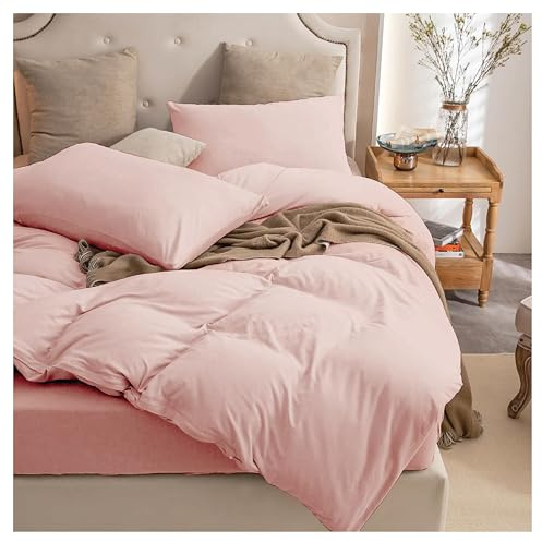 EV Dekor Duvet Cover Microfibre Bedding with Pillowcase (Pink-SuperKing) | Home Gadgets World Bedding Superking Duvet Cover Set Soft Brushed Microfiber Polyester– Plain Quilt Cover Breathable Comfort