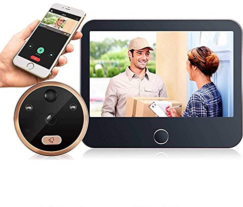 4.3 inches TFT LCD Screen Digital Door Peephole viewer Camera with Night Vision + Wide Angle + Video Record + Photo Shooting,Door viewer Doorbell Security Camera Cam